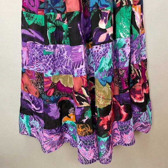 Vintage Broomstick Skirt Colorful‎ Cotton Boho Hippie Festival Elastic Waistband - Picture 5 of 13